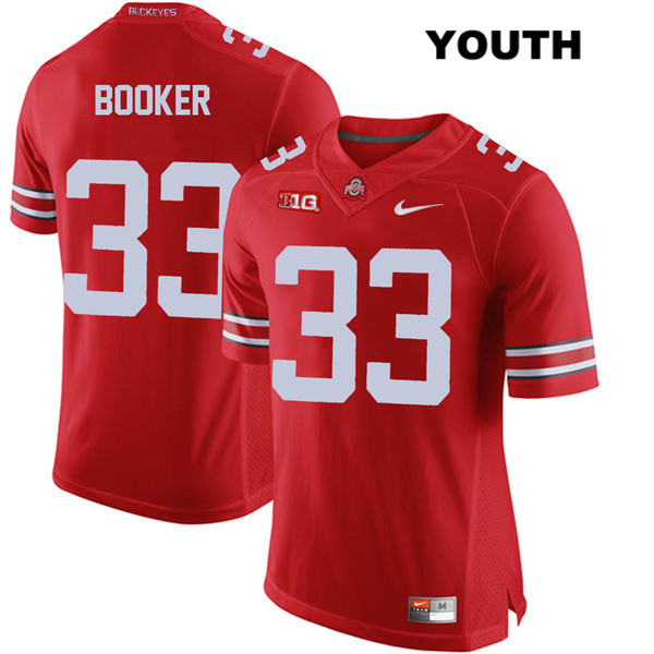 Ohio State Buckeyes Youth Dante Booker #33 Red Authentic Nike College NCAA Stitched Football Jersey LF19A40NI